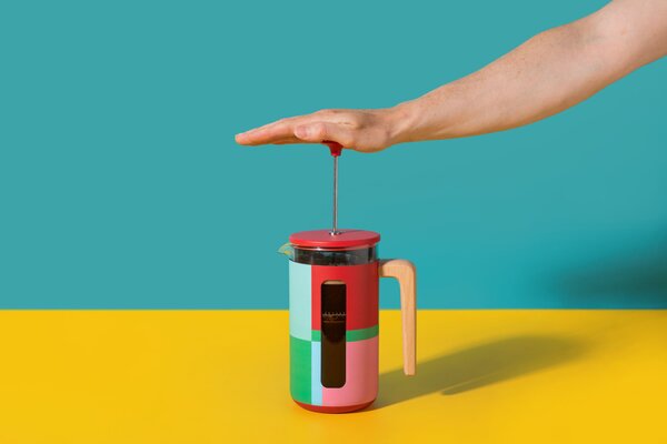 KitchenCraft French Press La Cafetiere PISA na 8 šálků, Utopian Lines LCPISA8CPBLOCK