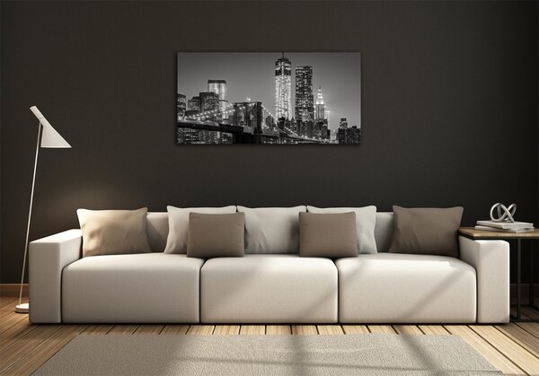 Foto obraz sklo tvrzené Manhattan noc osh-80201482