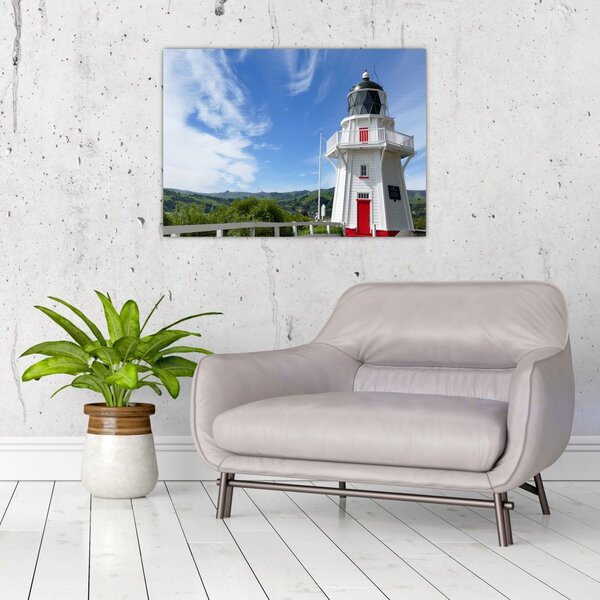 Obraz majáku Akaroa, Nový Zéland (70x50 cm)