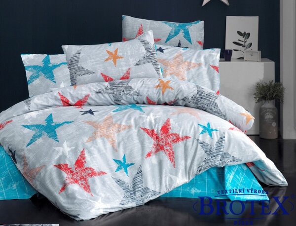 Povlečení bavlna Color Stars 200x200/2x70x90cm