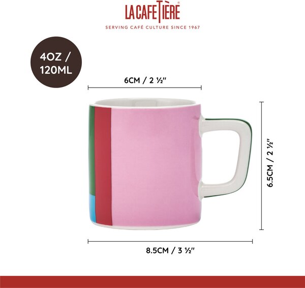 KitchenCraft Sada 2 šálků na Espresso La Cafetiere Utopian Lines 120 ml