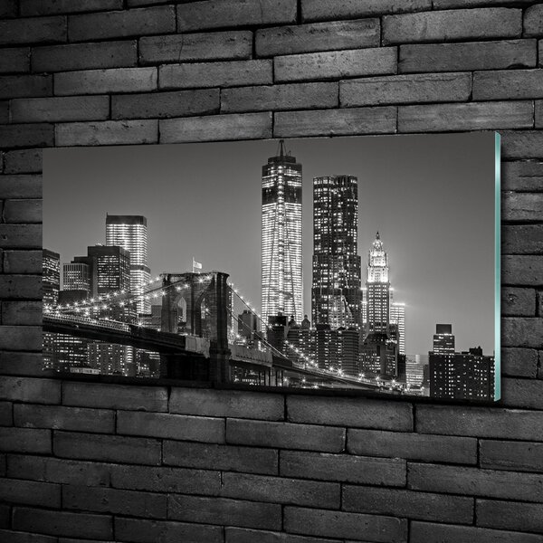 Foto obraz sklo tvrzené Manhattan noc osh-80201482
