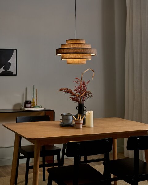 Závěsná lampa EREBATO Len Hnědá