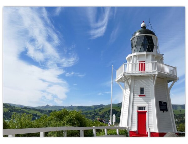 Obraz majáku Akaroa, Nový Zéland (70x50 cm)