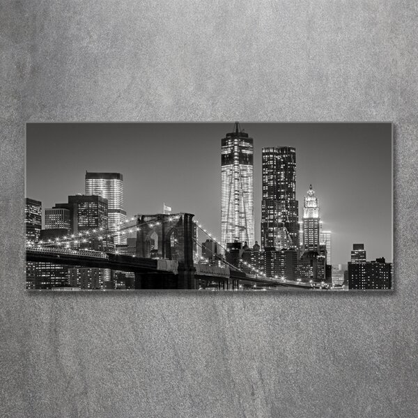 Foto obraz sklo tvrzené Manhattan noc osh-80201482