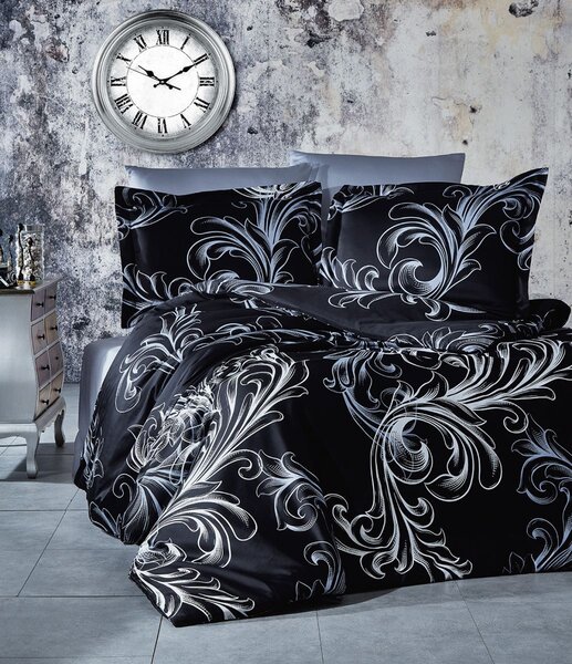 Brotex Povlečení Satén Exclusive Atlantis Black 140x220 / 70x90cm