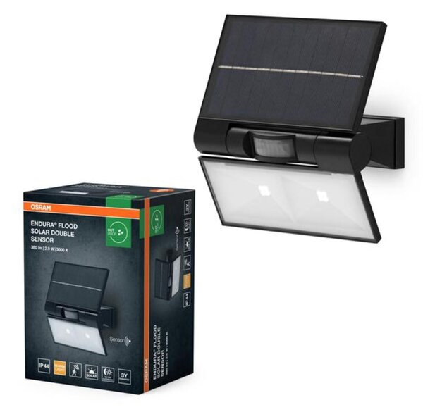 LEDVANCE solární LED reflektor ENDURA Flood Double Sensor 2,9 W 380 lm 3000 K stmívatelný s čidlem
