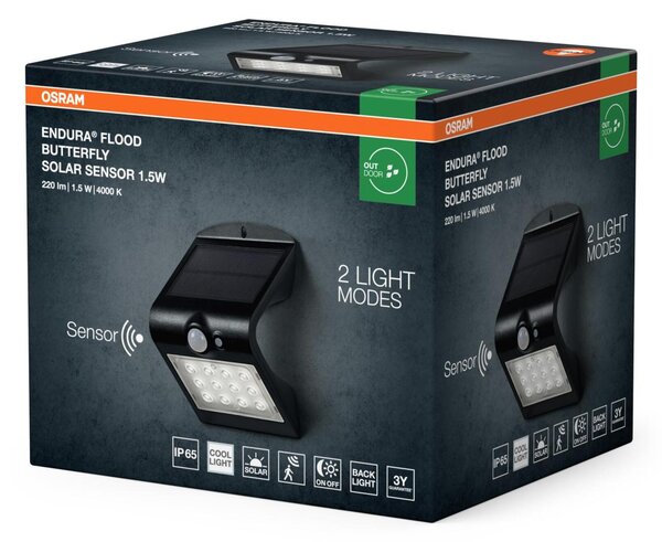 LEDVANCE solární LED venkovní svítidlo Endura Flood Butterfly 1,5 W 4000 K senzor IP65