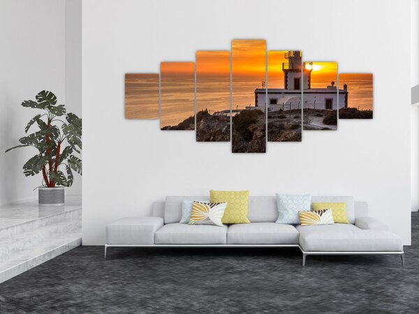 Obraz majáku při západu slunce (210x100 cm)