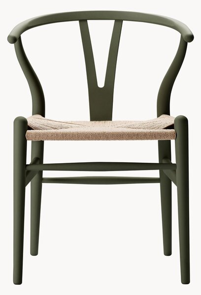 Dřevěná židle's ručně tkaným sedákem CH24 Wishbone Chair