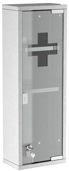 Závěsná lékárnička z nerezové oceli 20 x 12 x 58 cm | stříbrná