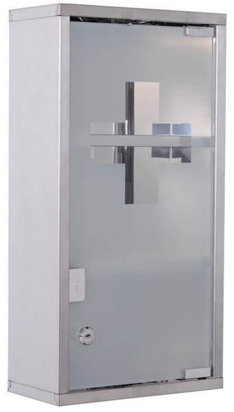 Molavo Závěsná lékárnička z nerezové oceli 25 x 12 x 48 cm | stříbrná