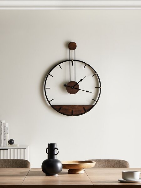 Nástěnné hodiny TAUGON 60 cm Kov Černá