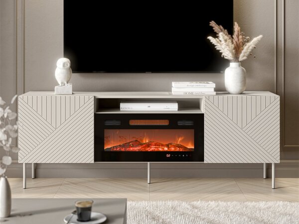 TV skříňka s krbem Azynit Kasmir II 190 EF, Barva: kašmír 5903211496417