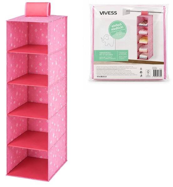 Závěsný organizér do skříně STELLA 95 cm, růžový