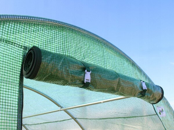 Zahradní fóliovník zelený, rolovací dveře 1 000x400 cm TUN8009