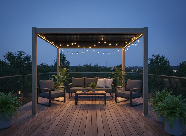 Zahradní pergola SIENA hnědá 300x300 cm RIT1415