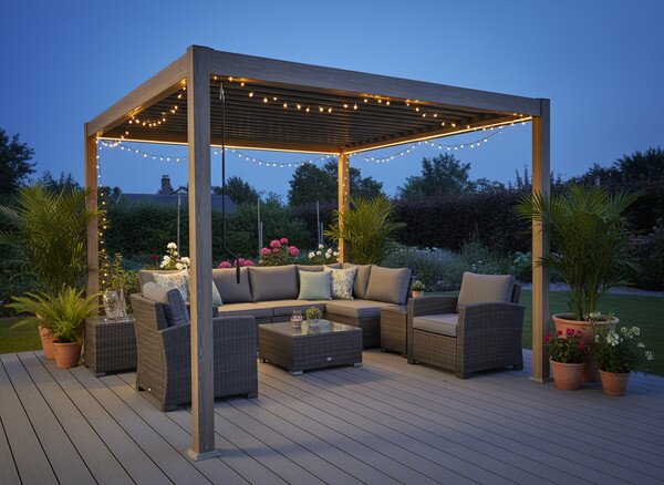 Zahradní pergola SIENA hnědá 300x390 cm RIT1439