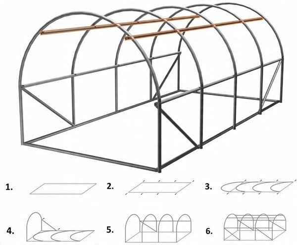 Zahradní fóliovník zelený, rolovací dveře 600x300 cm TUN3934
