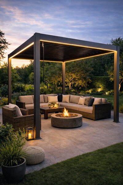 Zahradní pergola SIENA hnědá 300x300 cm RIT1415