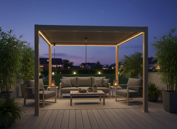 Zahradní pergola SIENA hnědá 300x300 cm RIT1415
