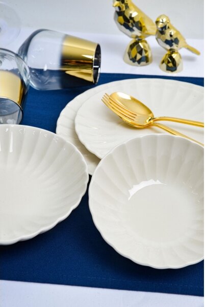 Jídelní sada 24 ks bílá/porcelán