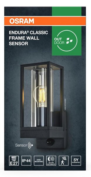 LEDVANCE venkovní nástěnné svítidlo Endura Classic Frame E27 senzor IP44