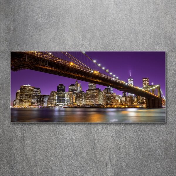 Foto obraz skleněný horizontální Manhattan noc osh-81069964