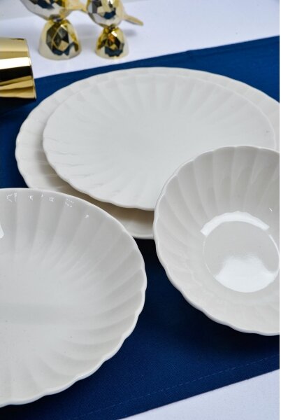 Jídelní sada 24 ks bílá/porcelán