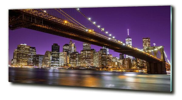 Foto obraz skleněný horizontální Manhattan noc osh-81069964