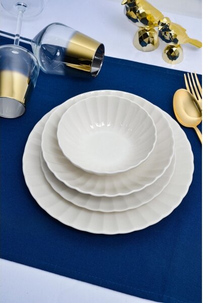 Jídelní sada 24 ks bílá/porcelán
