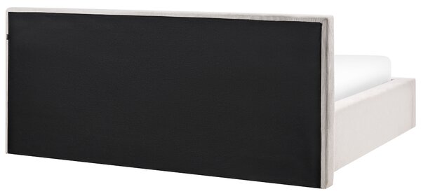 Postel s úložným prostorem Manšestr LILLEBONNE 180 x 200 cm Světle béžová
