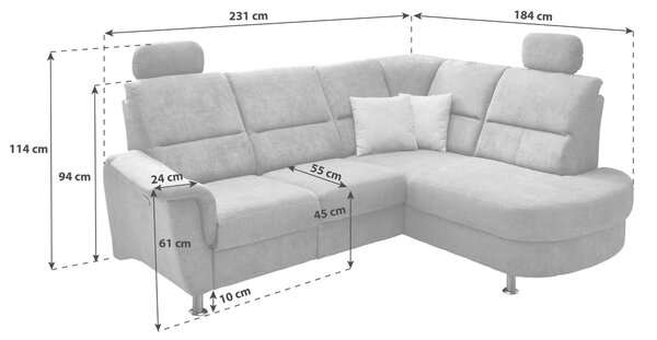 ROHOVÁ SEDAČKA, textil, antracitová Livetastic - Sedací soupravy, Online Only