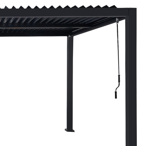 Zahradní pergola LAMELA černá 300x400 cm