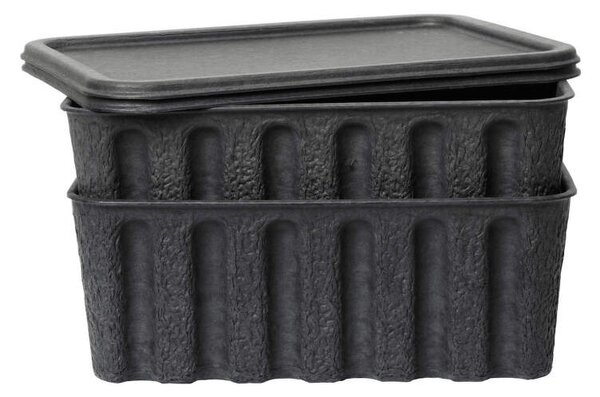 Ferm Living Papírový úložný box Pulp Large set 2 ks, charcoal