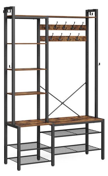SONGMICS Předsíňový věšák VASAGLE LUDGE černý/vintage hnědý