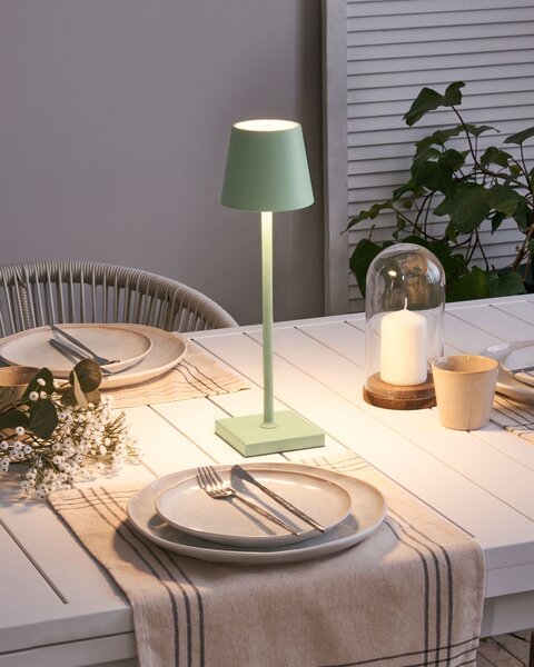 LED bezdrátová stolní lampa BACEIRO Kov Světle zelená