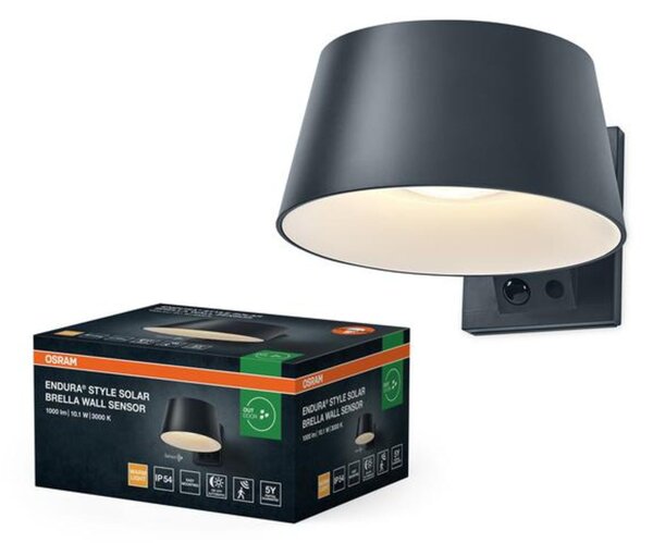 LEDVANCE venkovní solární nástěnné svítidlo Endura Style Brella 10,1 W 930 lm 3000 K senzor stmívatelné