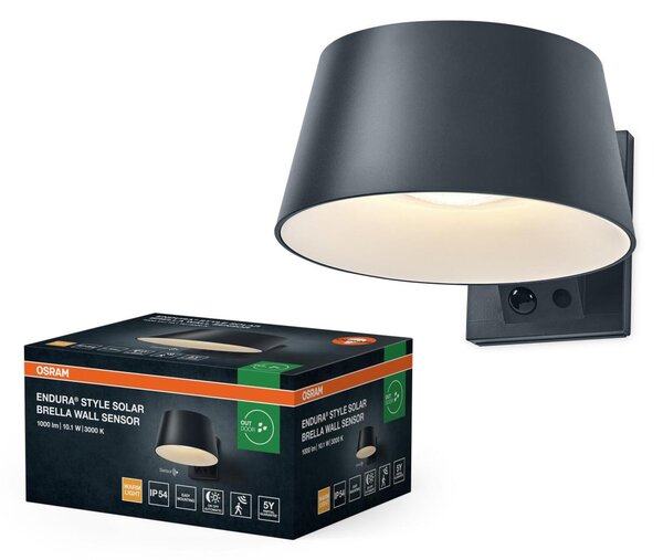 LEDVANCE venkovní solární nástěnné svítidlo Endura Style Brella 10,1 W 930 lm 3000 K senzor stmívatelné