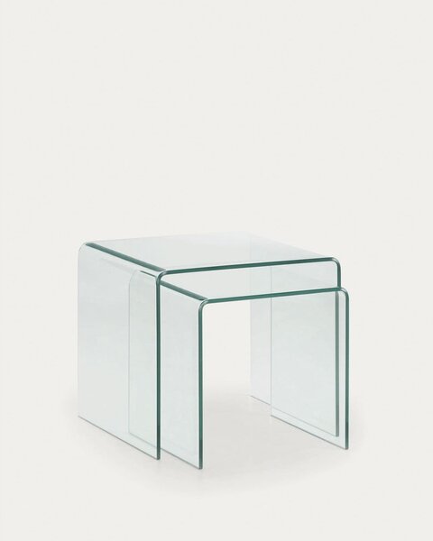 Skleněné konferenční stolky v sadě 2 ks 50x50 cm Burano – Kave Home