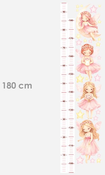 Metr akvarelové víly holčičí nálepky na zeď výška 160 cm