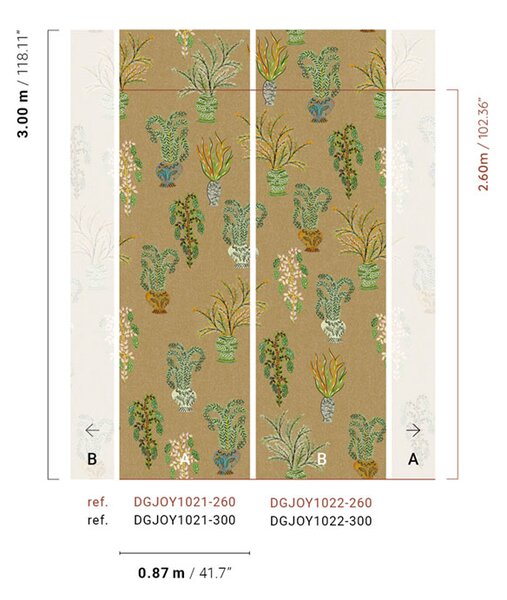 Vliesová obrazová tapeta na zeď, khaki, květiny, DGJOY1021-260, Joy, Masureel