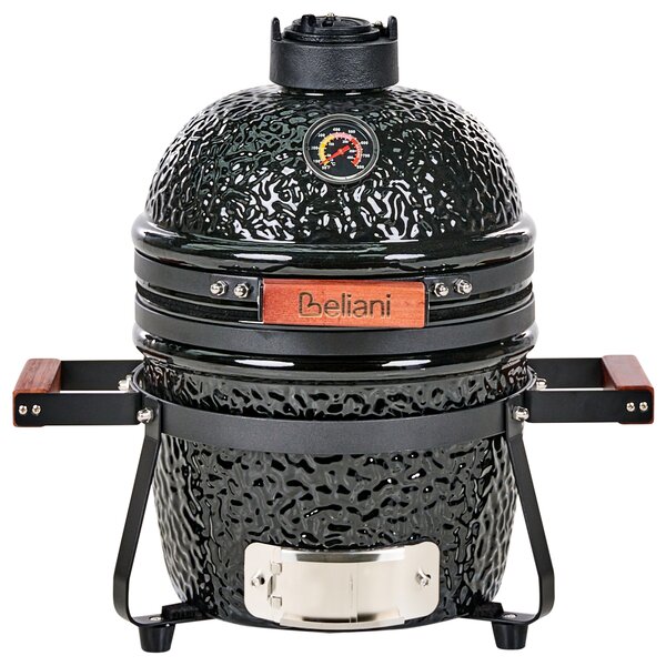 Mini gril na dřevěné uhlí KAMADO Keramika Černá