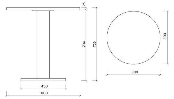 Kulatý jídelní stůl s deskou v dubovém dekoru ø 80 cm Sool – noo.ma