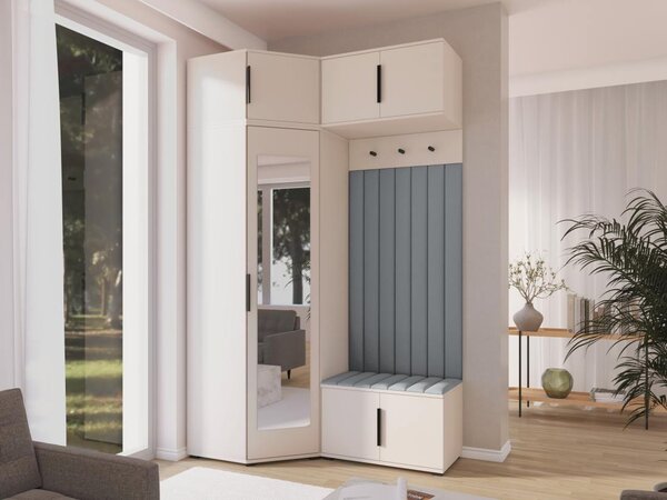 Rohová předsíňová stěna Bianco 23 - U/2 Barva panelů: Béžová - Trinity 04