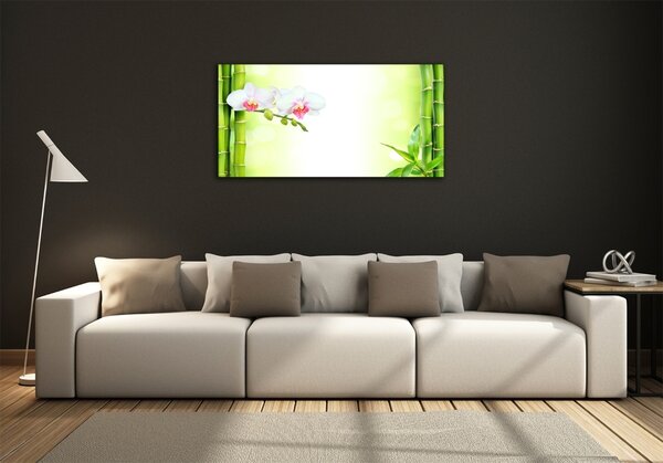 Fotoobraz na skle Orchidej a bambus osh-82165838