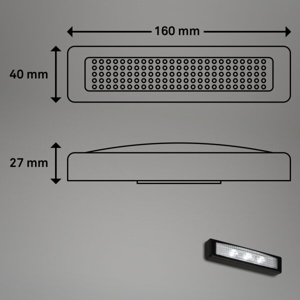 Briloner 2689-035 - LED Dotykové orientační svítidlo LERO LED/0,18W/3xAAA černá