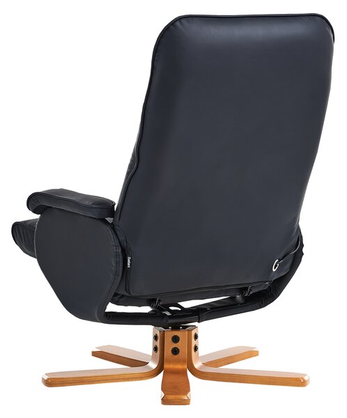 Masážní křeslo RELAXPRO s podnožkou Umělá kůže Černá
