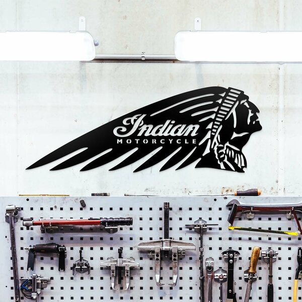 DUBLEZ | Dřevěné logo na zeď - Indian Motorcycle | Obraz