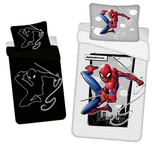 Jerry Fabrics Bavlněné povlečení se svítícím efektem 140x200 + 70x90 cm - Spider-man "02"